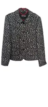 Vorschaubild 1 von Blazer Damen Gr. 42/XL Schwarz Klassisch Tierdruck