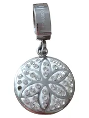 Vorschaubild 1 von Damen Charm Anhänger Silber Blumenmuster Strass