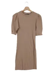 Vorschaubild 1 von Damen Freizeitkleid Gr. 38/M Beige Rippstrick Casual