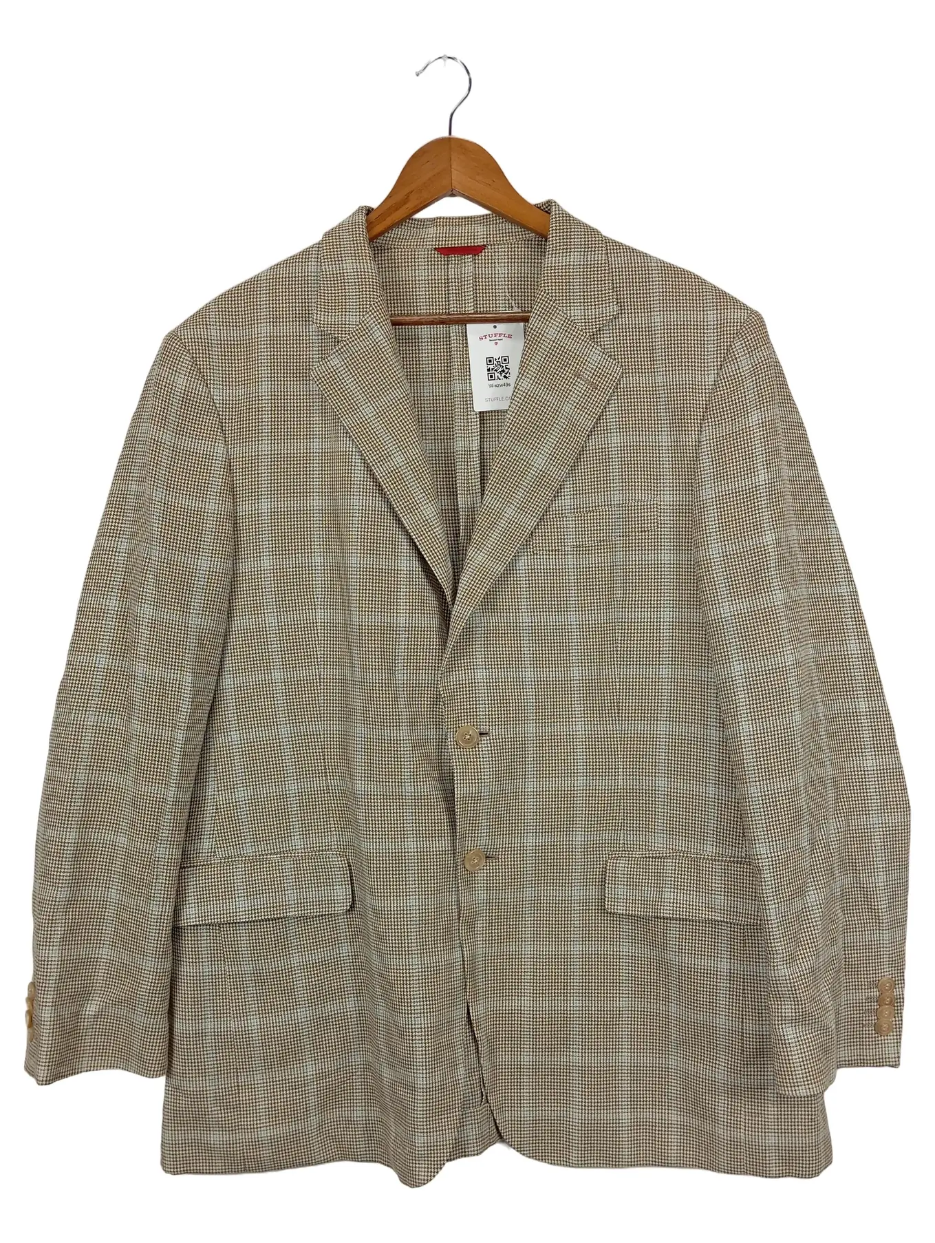 CAROLINA HERRERA Herren Blazer 46/M Braun Kariert Leinen Wolle Seide Business