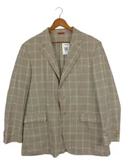 Vorschaubild 1 von Herren Blazer 46/M Braun Kariert Leinen Wolle Seide Business