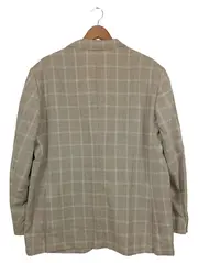 Vorschaubild 2 von Herren Blazer 46/M Braun Kariert Leinen Wolle Seide Business