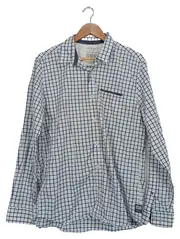 Vorschaubild 1 von Herren Freizeithemd 52/XL Blau Weiß Kariert Casual Langarm