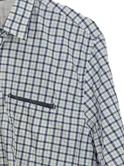 Vorschaubild 3 von Herren Freizeithemd 52/XL Blau Weiß Kariert Casual Langarm