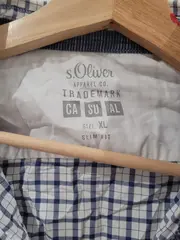 Vorschaubild 4 von Herren Freizeithemd 52/XL Blau Weiß Kariert Casual Langarm