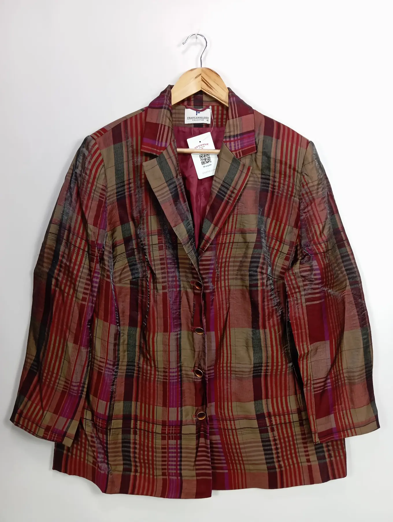 FRANK WALDER FRANKENWÄLDER Damen Blazer Kariert Mehrfarbig Gr. 48/XL Klassisch Elegant