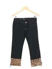 Vorschaubild 1 von Damen Jeans W26/34/XS Schwarz Texas Rock Leopard Nieten Straight Leg