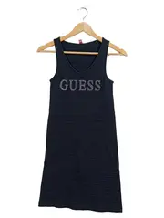 Vorschaubild 1 von Damen Strickkleid Trägerkleid Schwarz Gr. 36/S Glitzer Logo