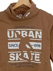 Vorschaubild 3 von Kinder Sweatshirt Urban Schriftzug Kapuze Braun Gr. 140