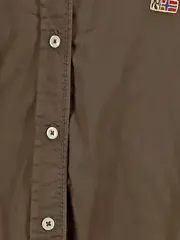 Vorschaubild 5 von Hemdbluse Damen Gr. L Braun Langarm Baumwolle Casual