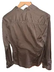 Vorschaubild 2 von Hemdbluse Damen Gr. L Braun Langarm Baumwolle Casual