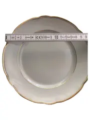 Vorschaubild 1 von Essteller Klassisch Weiß Porzellan 19cm Metallic Akzent Festlich