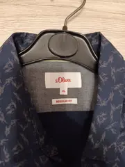 Vorschaubild 6 von Kurzarmhemd Herren XL Blau Grafisch Regular Fit Baumwolle