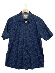 Vorschaubild 2 von Kurzarmhemd Herren XL Blau Grafisch Regular Fit Baumwolle