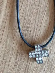 Vorschaubild 2 von Damen Halskette Leder Kreuz Anhänger Schwarz Strass Alltag