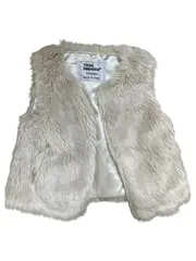 Vorschaubild 2 von Kinder Fellweste Gr. 128 Beige Casual Kunstfell Weste