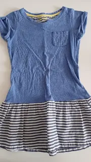 Vorschaubild 6 von Mädchen Freizeitkleid Blau Gestreift Gr. 122, 128 Baumwolle