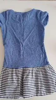 Vorschaubild 7 von Mädchen Freizeitkleid Blau Gestreift Gr. 122, 128 Baumwolle