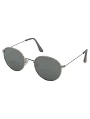 Vorschaubild 1 von Sonnenbrille Damen Herren Rund Retro Metall Silber Grau verspiegelt