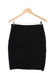 Vorschaubild 1 von Damen Bleistiftrock Gr. 40/L Schwarz Wolle Business Elegant Midi