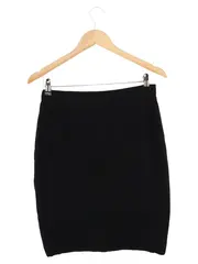 Vorschaubild 2 von Damen Bleistiftrock Gr. 40/L Schwarz Wolle Business Elegant Midi