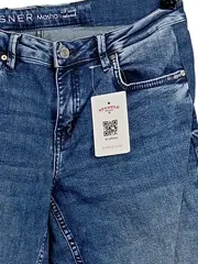 Vorschaubild 4 von Masha Damen Jeans Slim Fit W33/42 Blau Relaxed Mid Waist