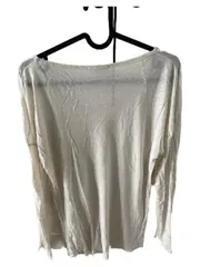 Vorschaubild 3 von Damen Langarmshirt Gr. M Beige Basic Viskose Rundhals