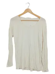 Vorschaubild 1 von Damen Langarmshirt Gr. M Beige Basic Viskose Rundhals