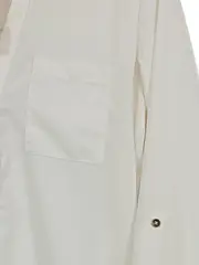 Vorschaubild 3 von Hemdbluse Langarm Weiß Gr. 40/L Casual Freizeit Damen