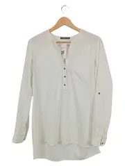 Vorschaubild 1 von Hemdbluse Langarm Weiß Gr. 40/L Casual Freizeit Damen