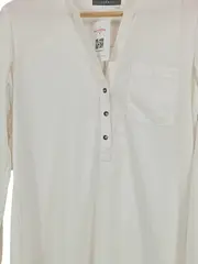 Vorschaubild 2 von Hemdbluse Langarm Weiß Gr. 40/L Casual Freizeit Damen