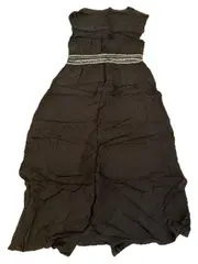 Vorschaubild 3 von Damen Sommerkleid Schwarz Knopfleiste Gr. XS 34 Viskose