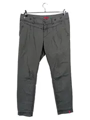 Vorschaubild 1 von EDC Stoffhose Damen L 40 Oliv Casual Bundfaltenhose Baumwolle