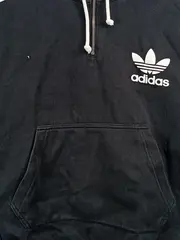 Vorschaubild 4 von Kapuzenpullover Damen Gr. 38 M Schwarz Hoodie Half-Zip Logo Streifen