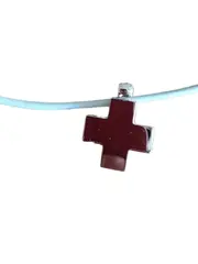 Vorschaubild 2 von Damen Halskette Kreuz Anhänger Rot Metall 21 cm Alltag