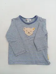 Vorschaubild 3 von Langarmshirt Baby Gr. 68 blau weiß gestreift Teddybär Applikation
