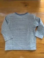 Vorschaubild 2 von Langarmshirt Baby Gr. 68 blau weiß gestreift Teddybär Applikation