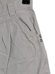 Vorschaubild 3 von Mädchen Bermuda Shorts Gr. 138/140 Beige Baumwolle Stickerei