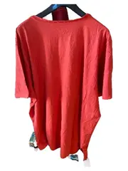 Vorschaubild 3 von Damen T-Shirt Gr. 60/5XL Rot Basic V-Ausschnitt Relaxed Fit