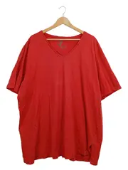 Vorschaubild 1 von Damen T-Shirt Gr. 60/5XL Rot Basic V-Ausschnitt Relaxed Fit