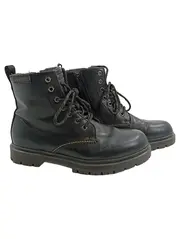 Vorschaubild 1 von Herren Stiefel Schwarz Gr. 41 Leder Schnürstiefel Boots