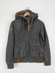Vorschaubild 2 von Damen Sweatjacke Grau Gr. 36/S Kapuze Reißverschluss