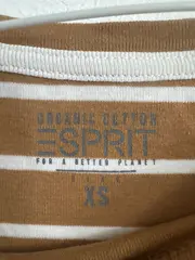 Vorschaubild 3 von Damen Langarmshirt Gr. XS Gestreift Braun Weiß Bio-Baumwolle