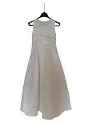 Vorschaubild 6 von Kommunionkleid Mädchen Festkleid Weiß Gr. 134 Perlen