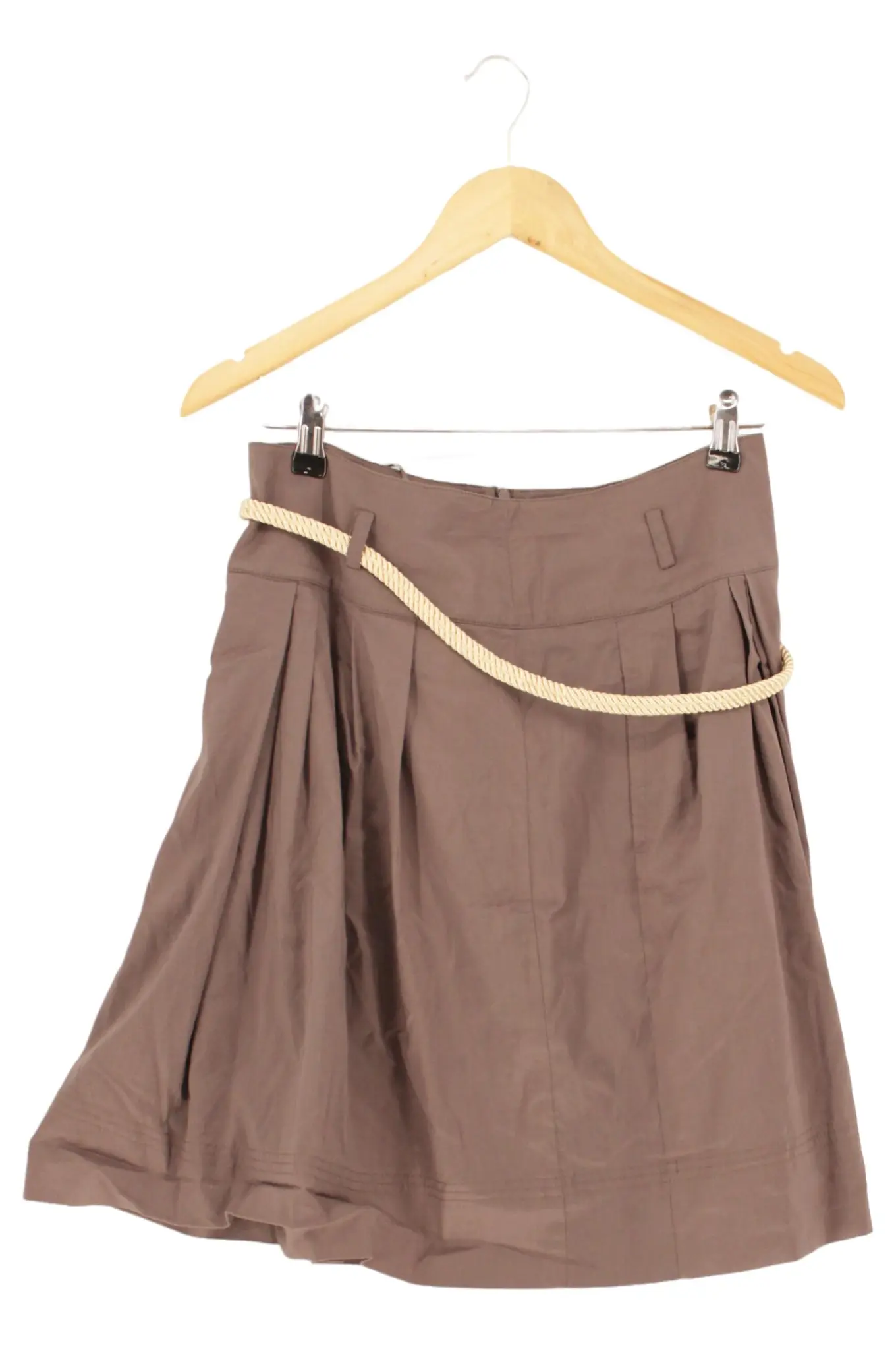 ESPRIT Damen Faltenrock Gr. 38/M Braun Klassisch Midirock