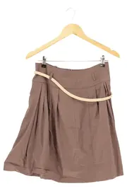 Vorschaubild 1 von Damen Faltenrock Gr. 38/M Braun Klassisch Midirock