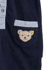 Vorschaubild 2 von Baby Strampler Einteiler Gr. 62 Navy Blau Teddy Applikation