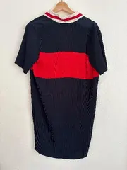 Vorschaubild 2 von Damen Blusenkleid Poloshirt Kleid Gr. 38 Navy Rot Weiß