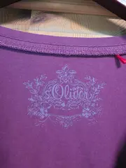 Vorschaubild 4 von Damen T-Shirt V-Ausschnitt Kurzarm Lila Gr. 42/XL Casual