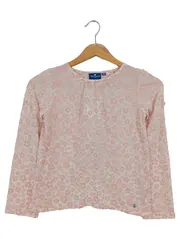 Vorschaubild 1 von Mädchen Langarmshirt Gr. 128/134 Rosa Blumenmuster Baumwolle